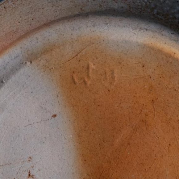 Monroe Salt Works Pembroke Whit Flower Floral w.Blue Trim Large Salad Plate 8.5" - Picture 4 of 4